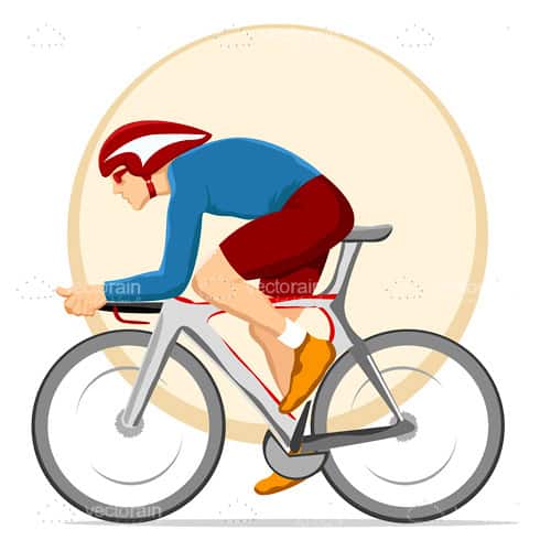 Abstract Cyclist on Bicycle